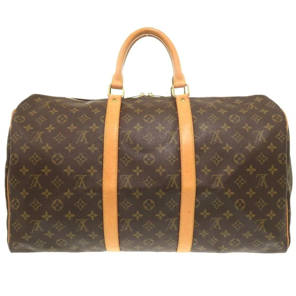 LOUIS VUITTON Brown Monogram Keepall 50 Boston Bag